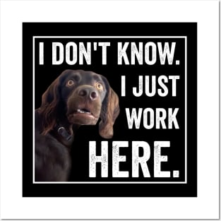 I Dont Know I Just Work Here Funny Confused Dog Meme Posters and Art